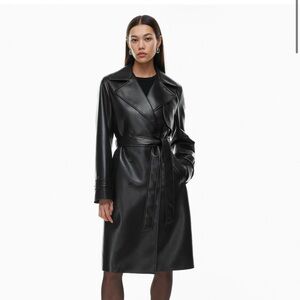 Babaton vegan leather trench coat
